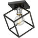 Vertical 1 Light 10 inch Matte Black and Brushed Nickel Flush Mount Ceiling Light