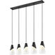 Aimie Linear Chandelier Ceiling Light in Matte Black