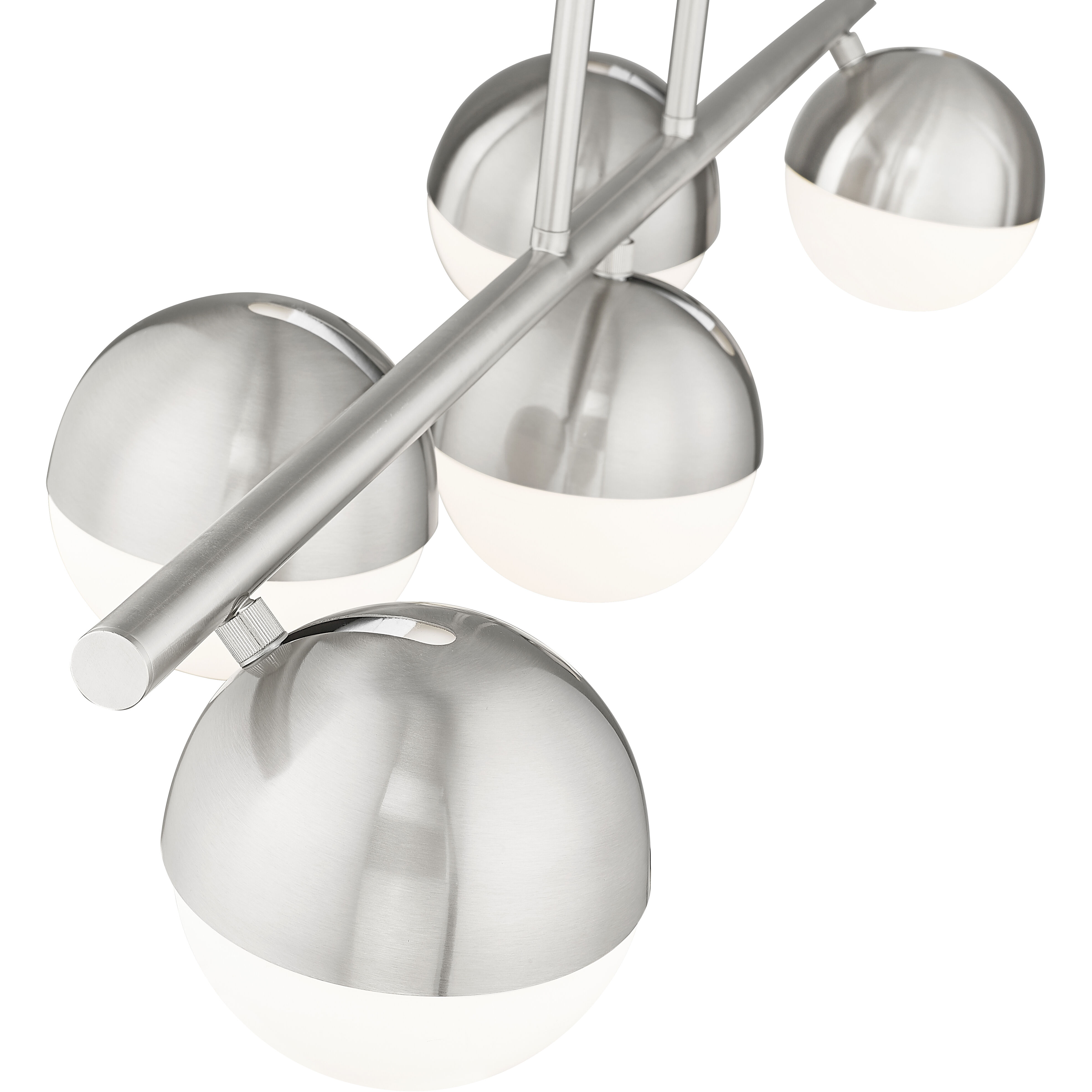 Realm Sphere Linear Chandelier Ceiling Light in Brushed Nickel