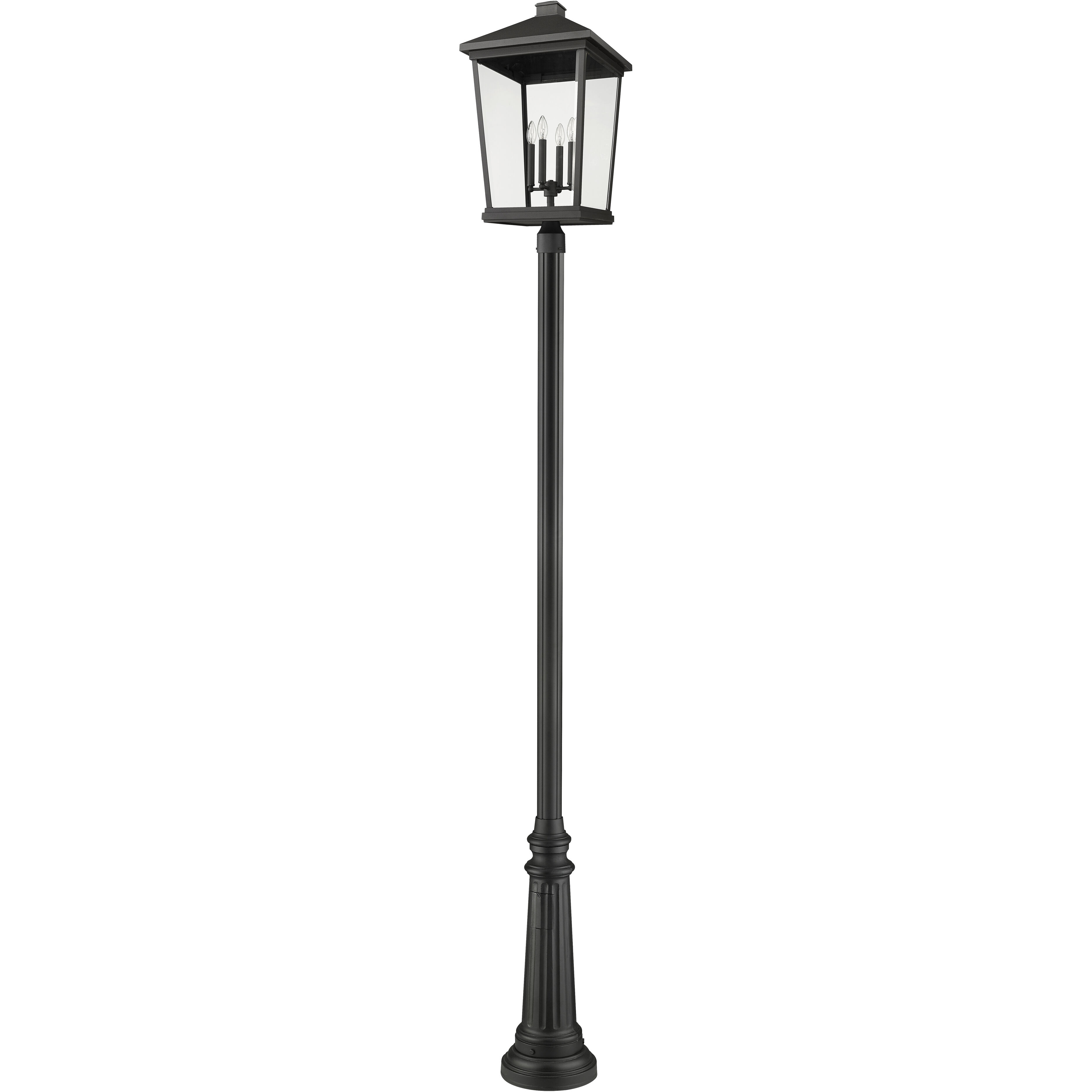 Beacon 4 Light 125.5 inch Black Outdoor Post Mounted Fixture