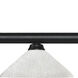 Riviera 3 Light 56.75 inch Matte Black Billiard Ceiling Light in 15.4, Angular White Linen Glass