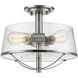 Mariner 3 Light 13.38 inch Brushed Nickel Semi Flush Mount Ceiling Light