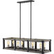 Kirkland 8 Light 44 inch Ashen Barnboard Linear Chandelier Ceiling Light