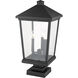 Beacon 3 Light 24.75 inch Black Outdoor Pier Mounted Fixture