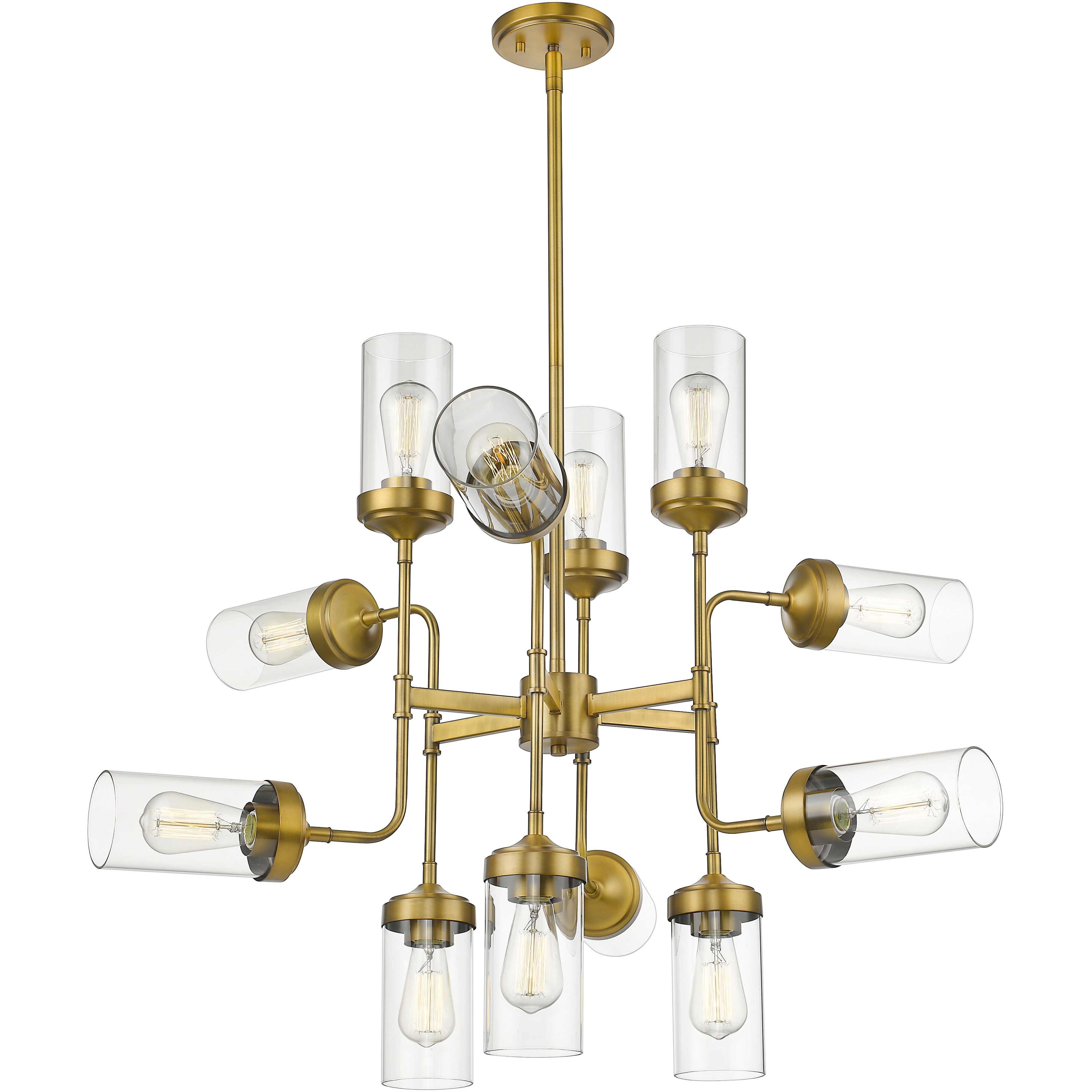 Calliope 12 Light 36 inch Foundry Brass Chandelier Ceiling Light
