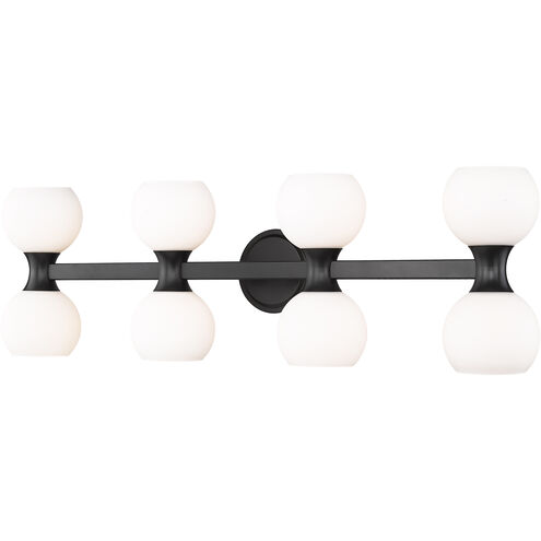 Artemis 8 Light 35 inch Matte Black Vanity Wall Light