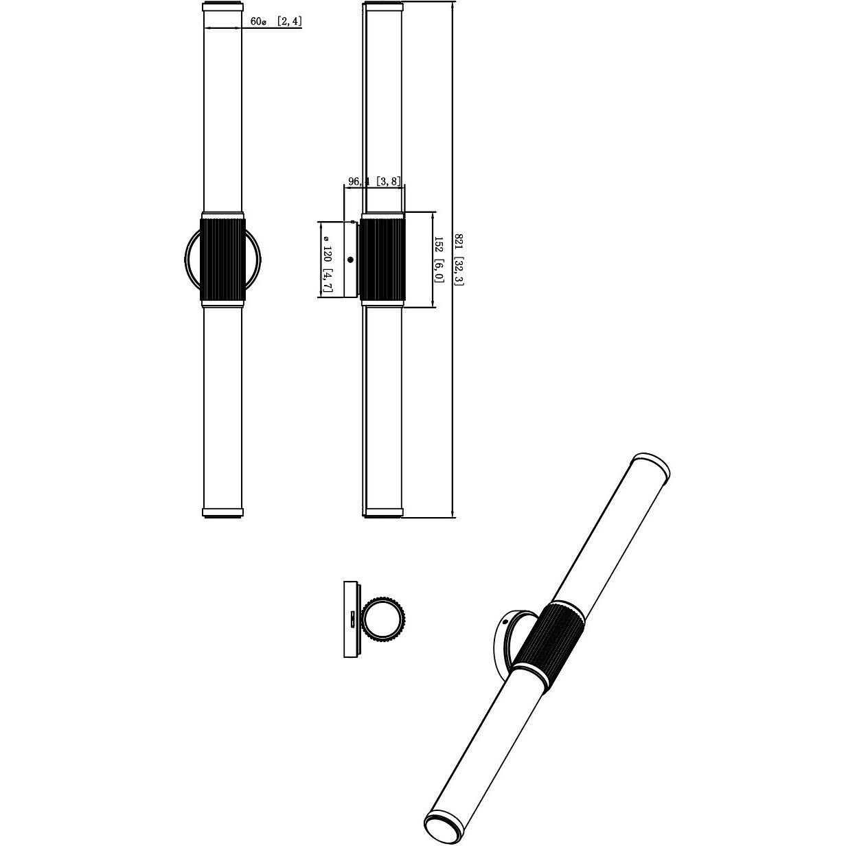 Solange LED 32.5 inch Brushed Nickel Bath Vanity Wall Light