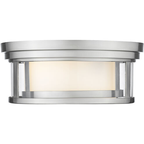 Willow 2 Light 12 inch Brushed Nickel Flush Mount Ceiling Light