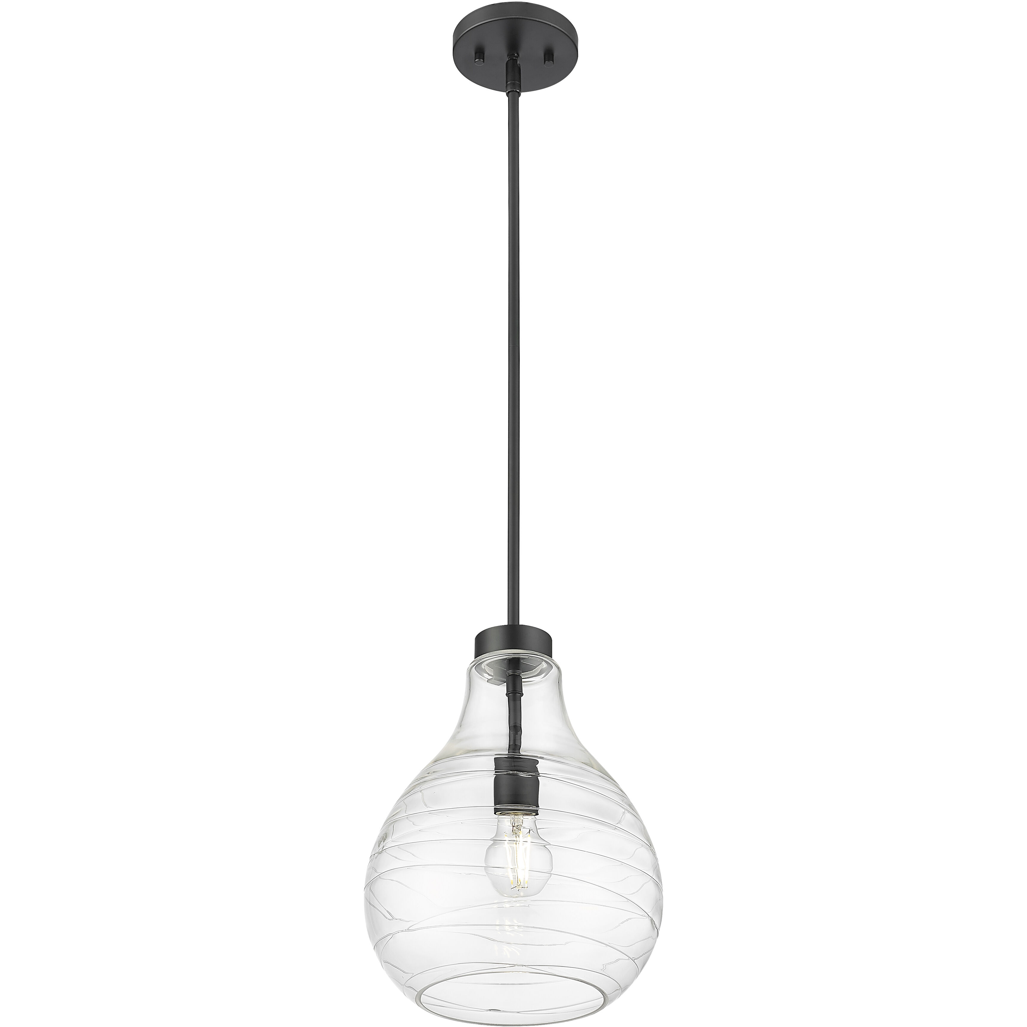 Bon Air 1 Light 10 inch Matte Black Pendant Ceiling Light