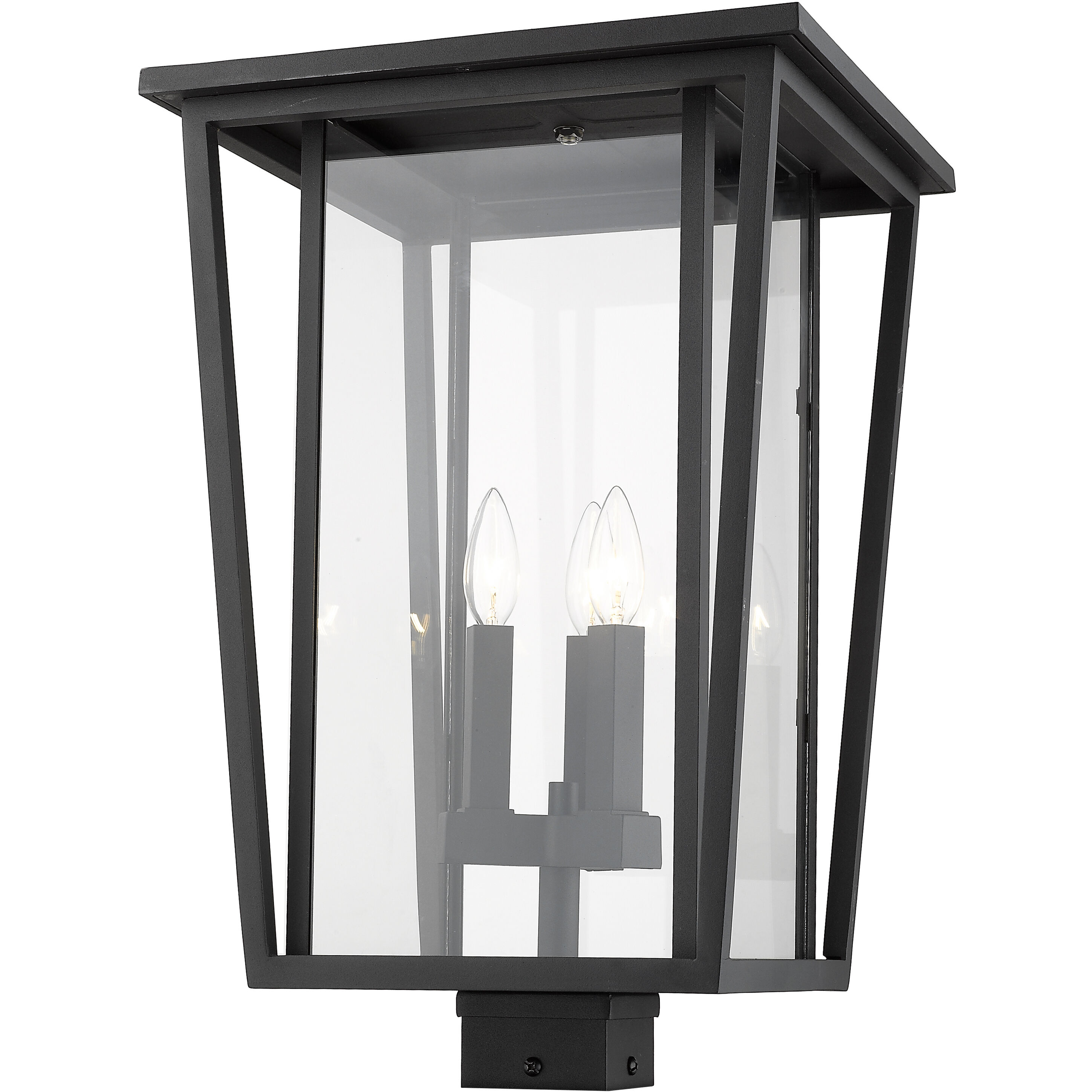 Seoul 3 Light 22.25 inch Black Outdoor Post Mount Fixture in 18