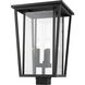 Seoul 3 Light 22.25 inch Black Outdoor Post Mount Fixture in 18