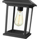 Portland 1 Light 8 inch Black Outdoor Chain Mount Ceiling Fixture in Clear Beveled Glass, 5.07
