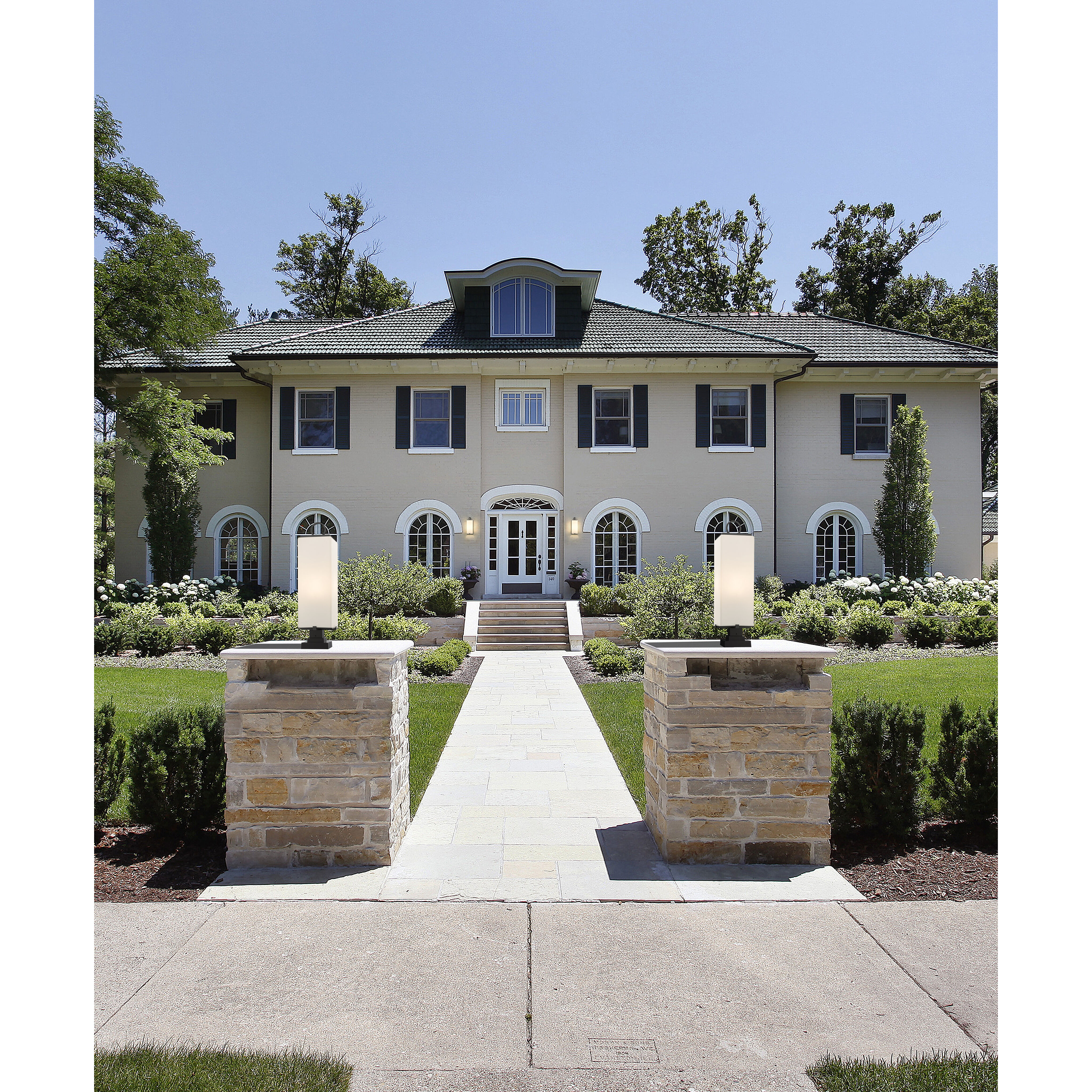 Sana 3 Light 28.25 inch Black Outdoor Pier Mounted Fixture