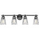 Andree 4 Light 32 inch Matte Black Bathroom Vanity Wall Light