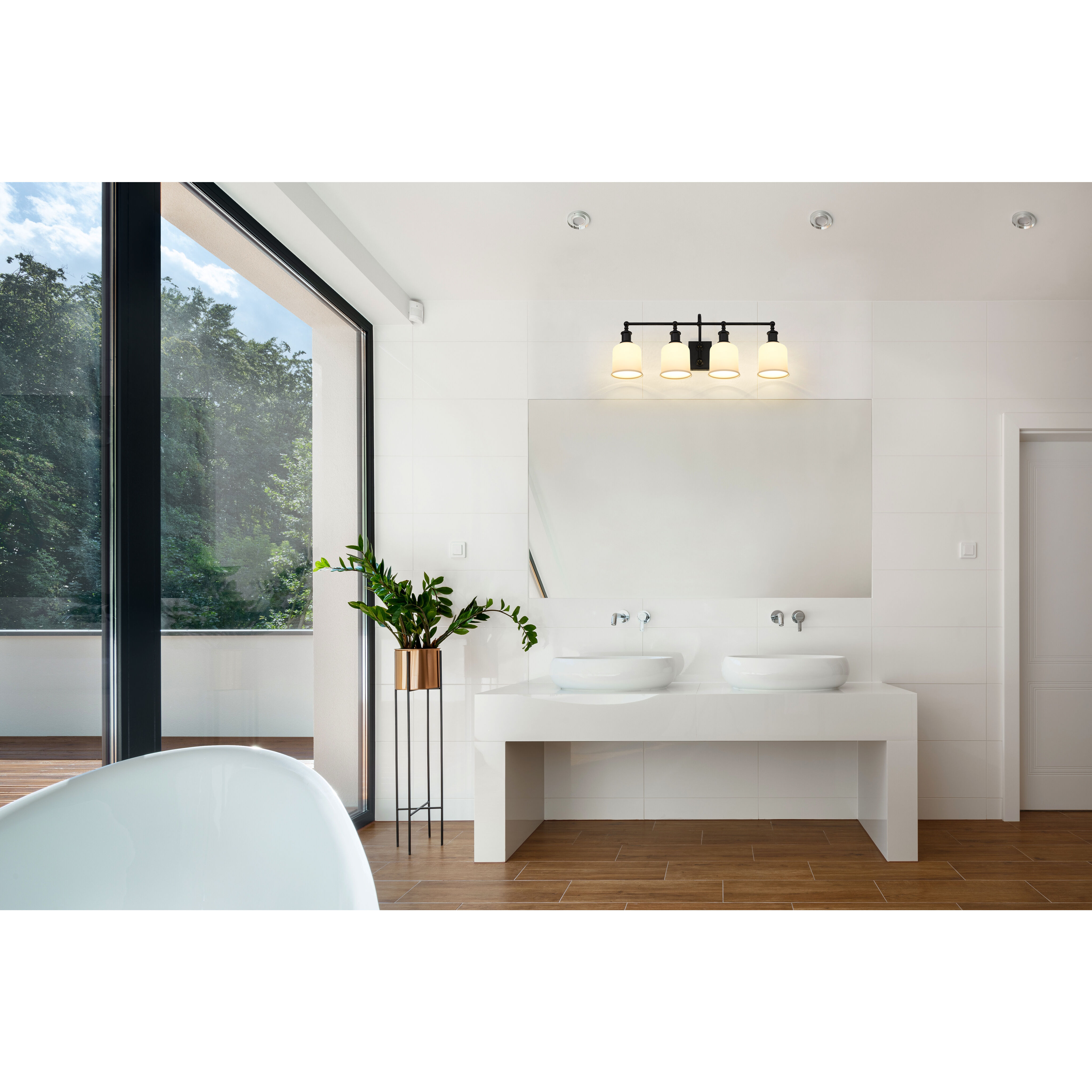 Bryant 4 Light 32 inch Matte Black Vanity Wall Light