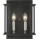 Titania 2 Light 10 inch Black and Brushed Nickel Wall Sconce Wall Light