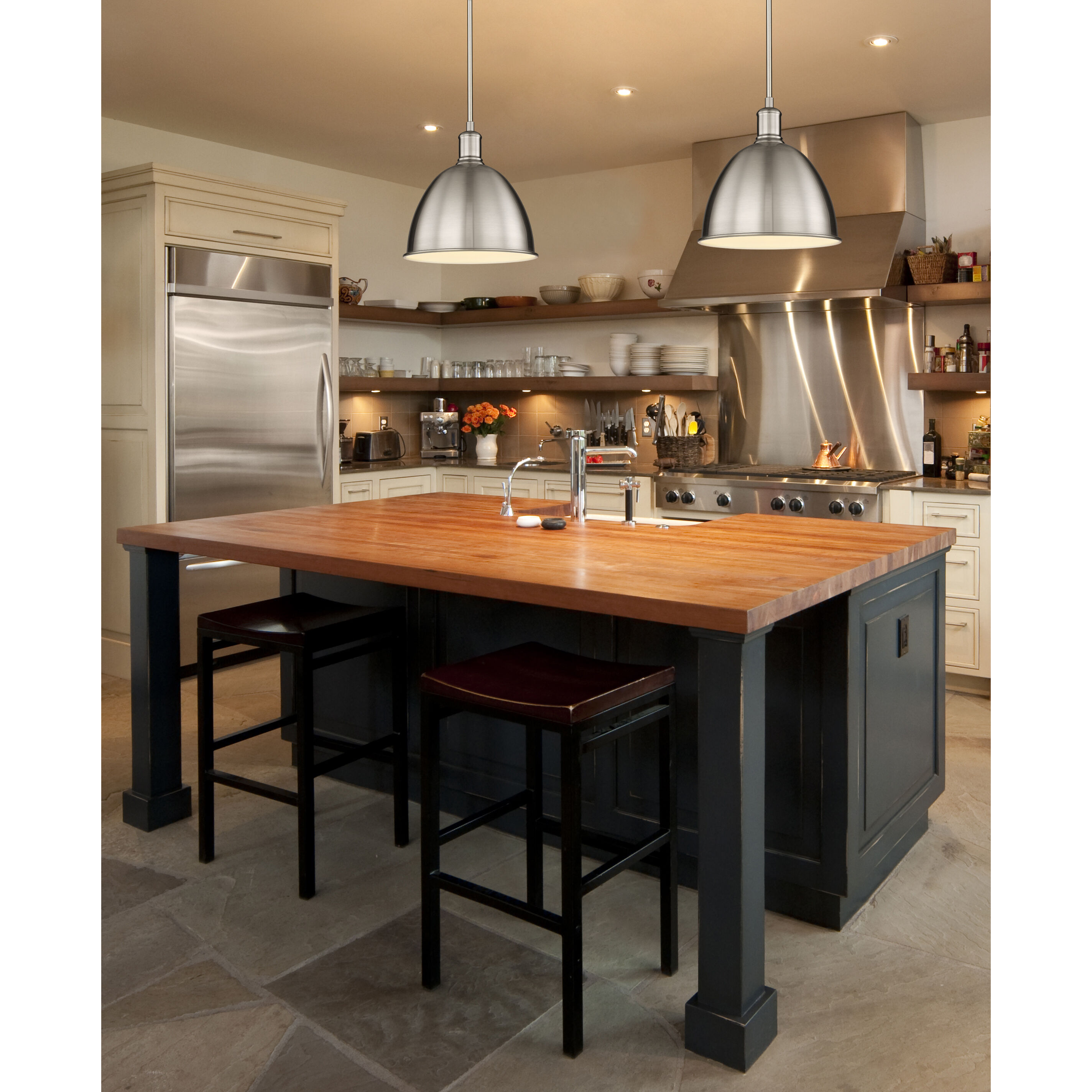 Sawyer 1 Light 12.5 inch Brushed Nickel Pendant Ceiling Light