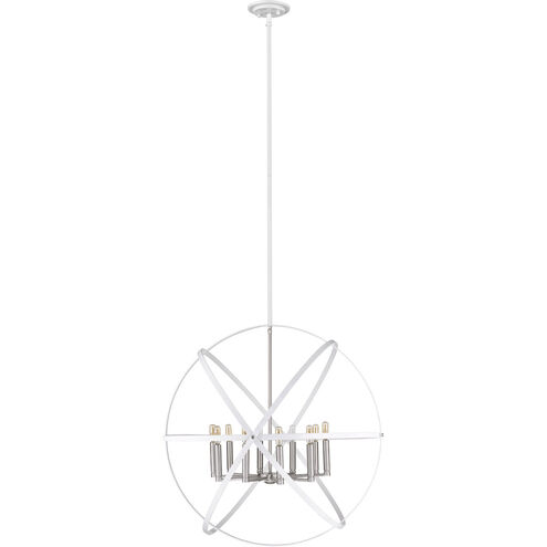Cavallo 10 Light 36 inch Hammered White/Brushed Nickel Chandelier Ceiling Light in Hammered White and Brushed Nickel