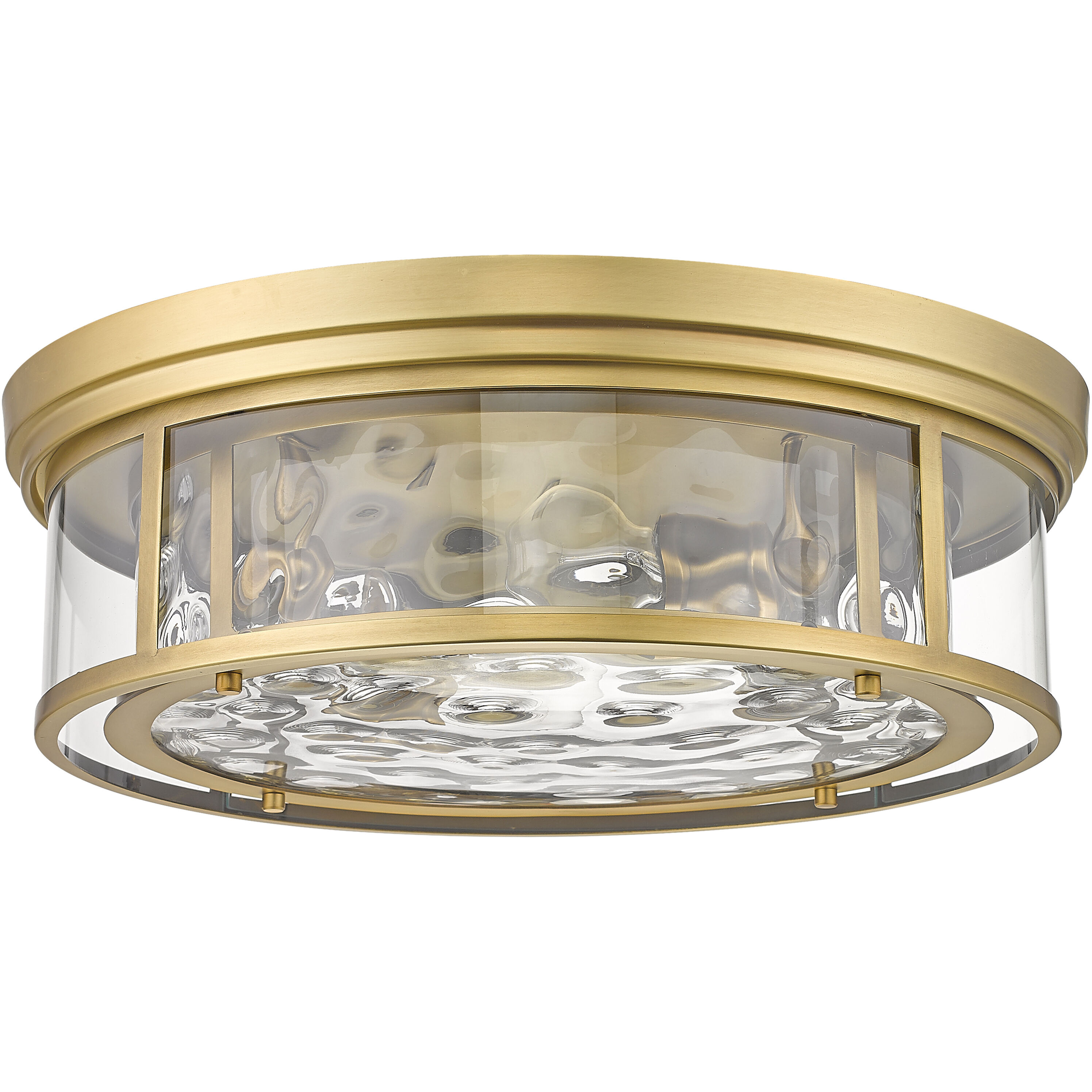 Clarion 4 Light 20.75 inch Rubbed Brass Flush Mount Ceiling Light in Rubbed Bronze