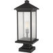 Portland 1 Light 25 inch Oil Rubbed Bronze Outdoor Pier Mounted Fixture in Clear Beveled Glass, 12.5