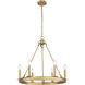 Barclay 6 Light 25 inch Rubbed Brass Chandelier Ceiling Light