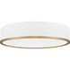 Bradley LED 20.25 inch Matte White and Modern Gold Flush Mount Ceiling Light