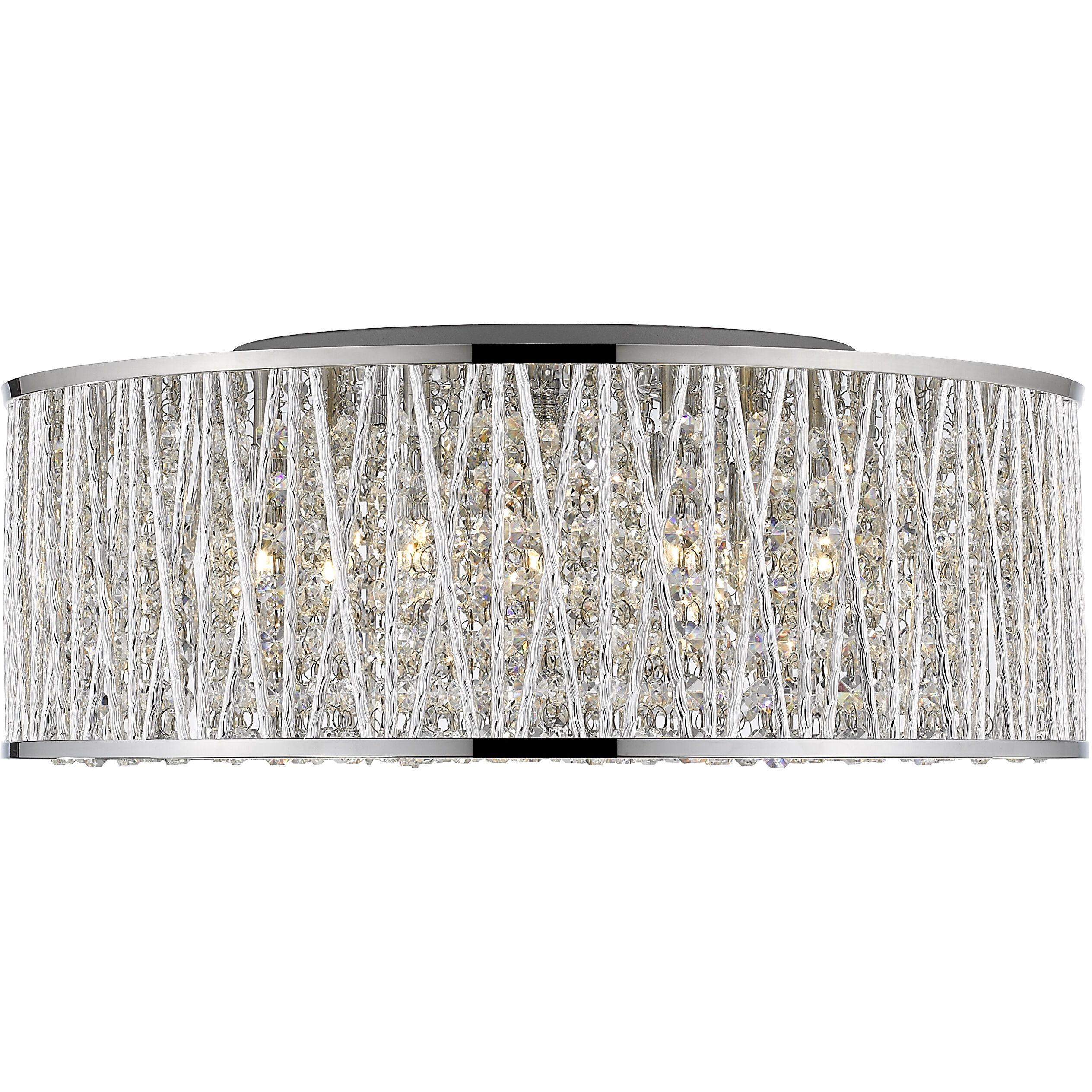 Terra 7 Light 19 inch Chrome Flush Mount Ceiling Light in 8.5