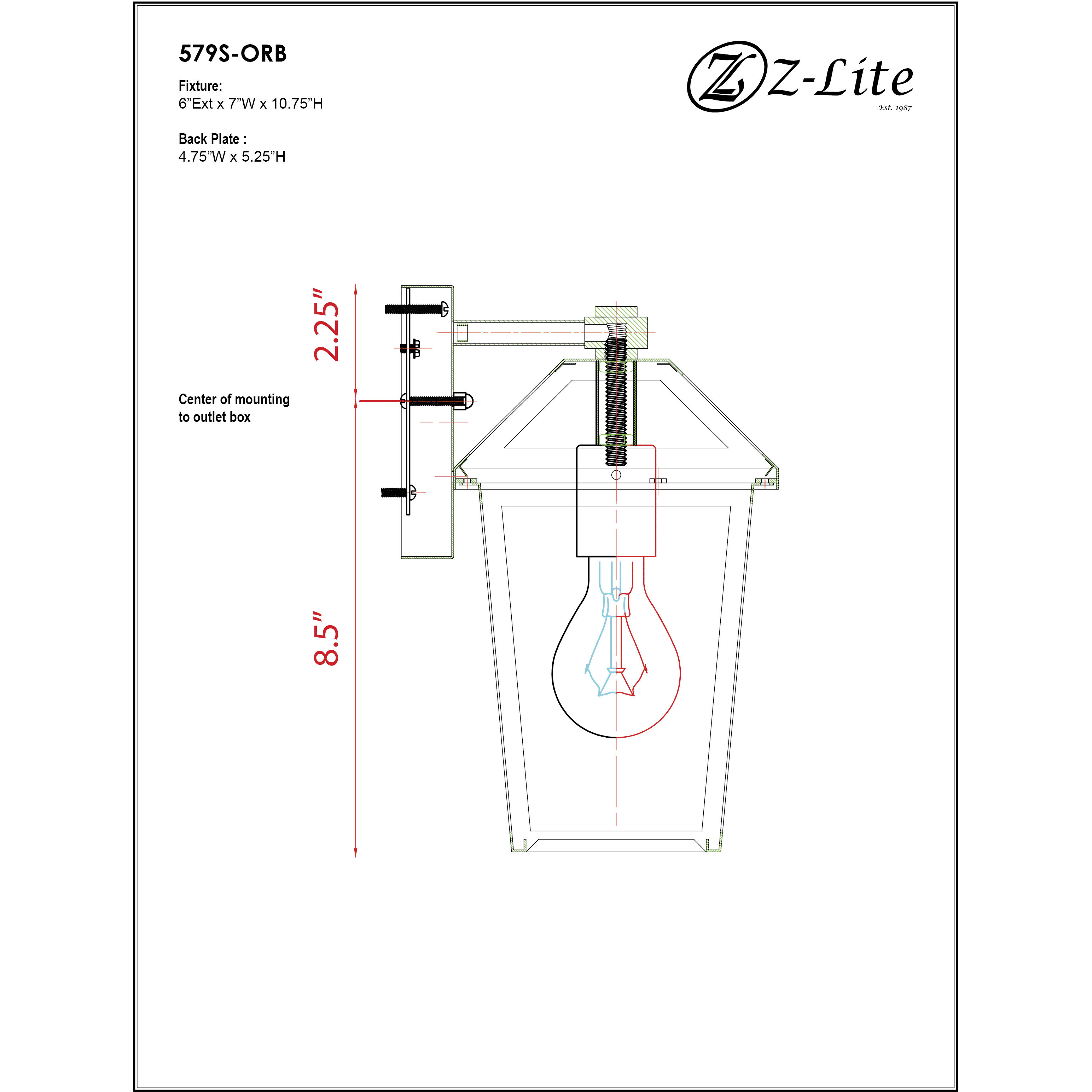 Talbot 1 Light 10.75 inch Oil Rubbed Bronze Outdoor Wall Light in Seedy Glass
