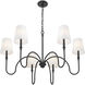 Jisele 6 Light 41.75 inch Matte Black Chandelier Ceiling Light