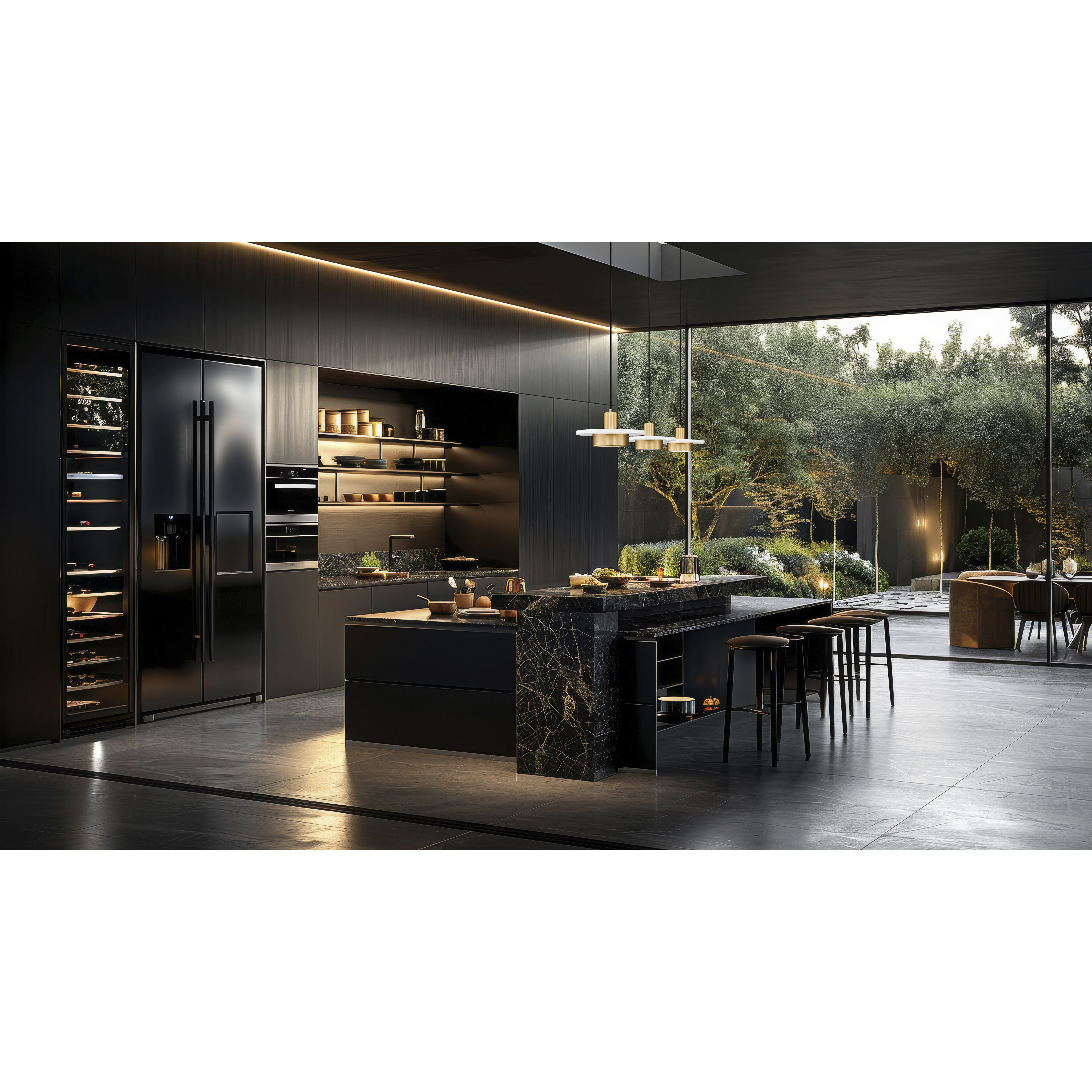 Ludo LED 52 inch Matte White and Modern Gold Linear Chandelier Ceiling Light