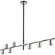 Calumet 8 Light 56 inch Matte Black and Polished Nickel Linear Chandelier Ceiling Light