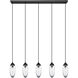 Arden 5 Light 42 inch Matte Black Linear Chandelier Ceiling Light