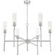 Esme 6 Light 38 inch Brushed Nickel Chandelier Ceiling Light