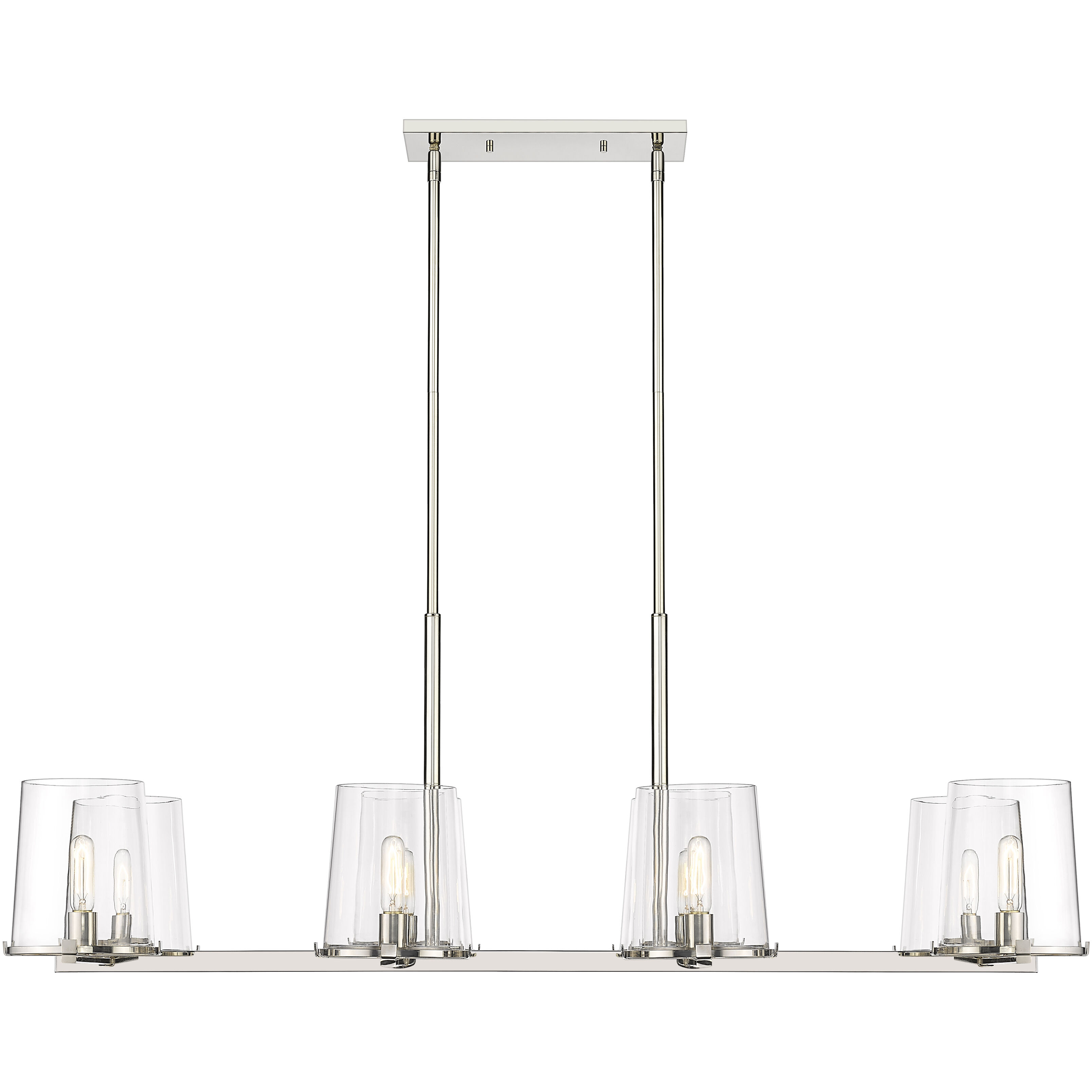 Callista 8 Light 56 inch Polished Nickel Linear Chandelier Ceiling Light