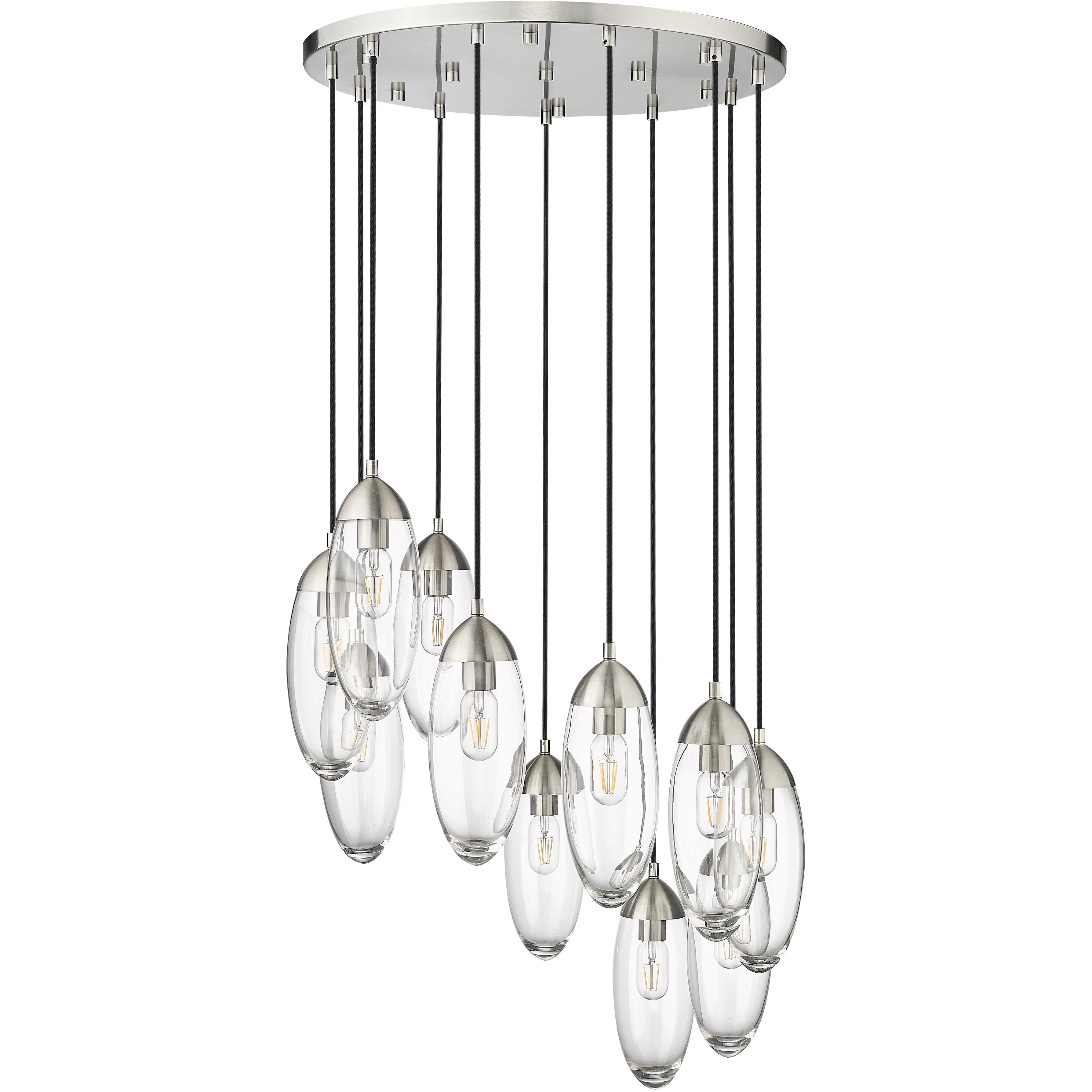 Arden 11 Light 24 inch Brushed Nickel Chandelier Ceiling Light