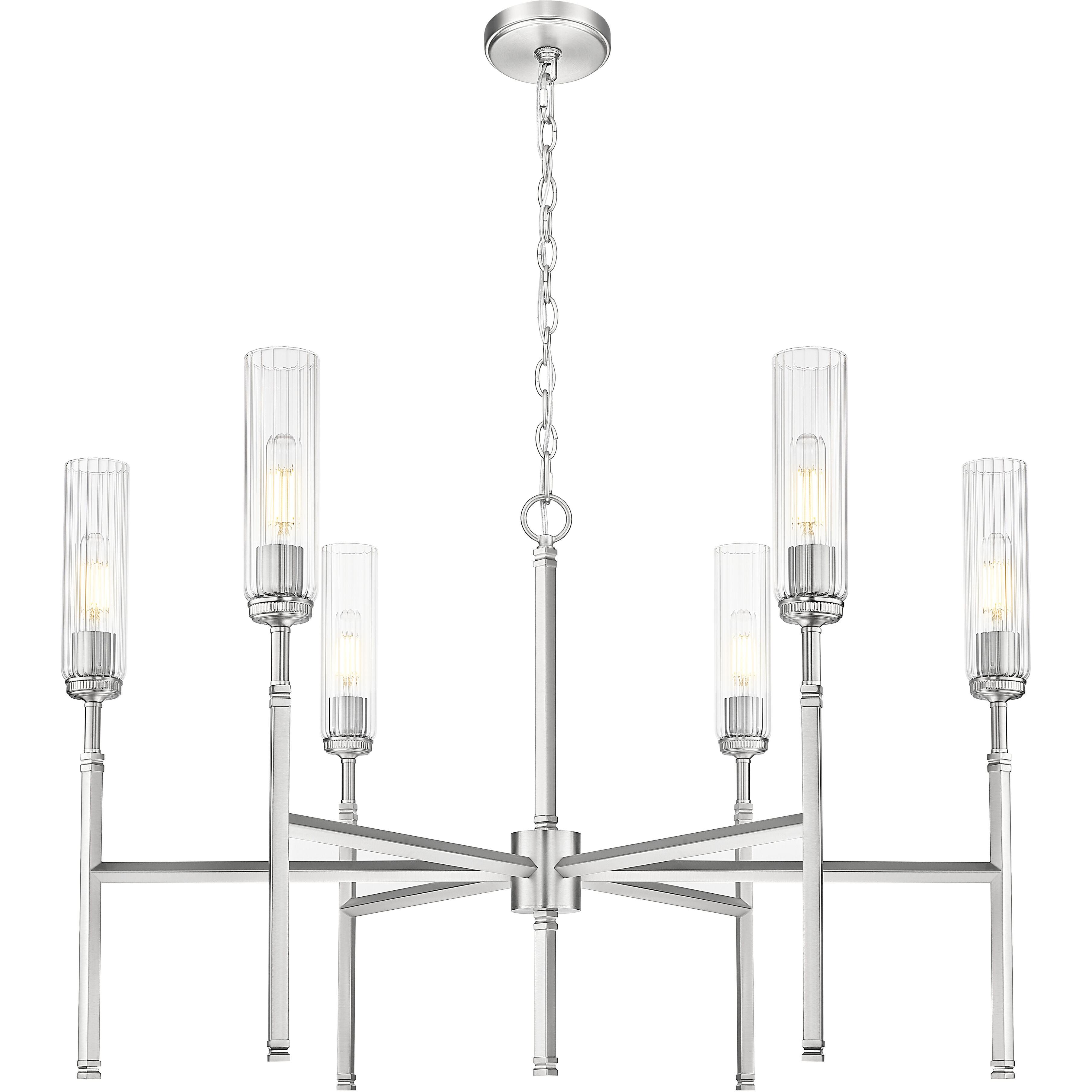 Esme 6 Light 38 inch Brushed Nickel Chandelier Ceiling Light