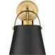 Z-Studio 1 Light 8 inch Matte Black and Heritage Brass Wall Sconce Wall Light