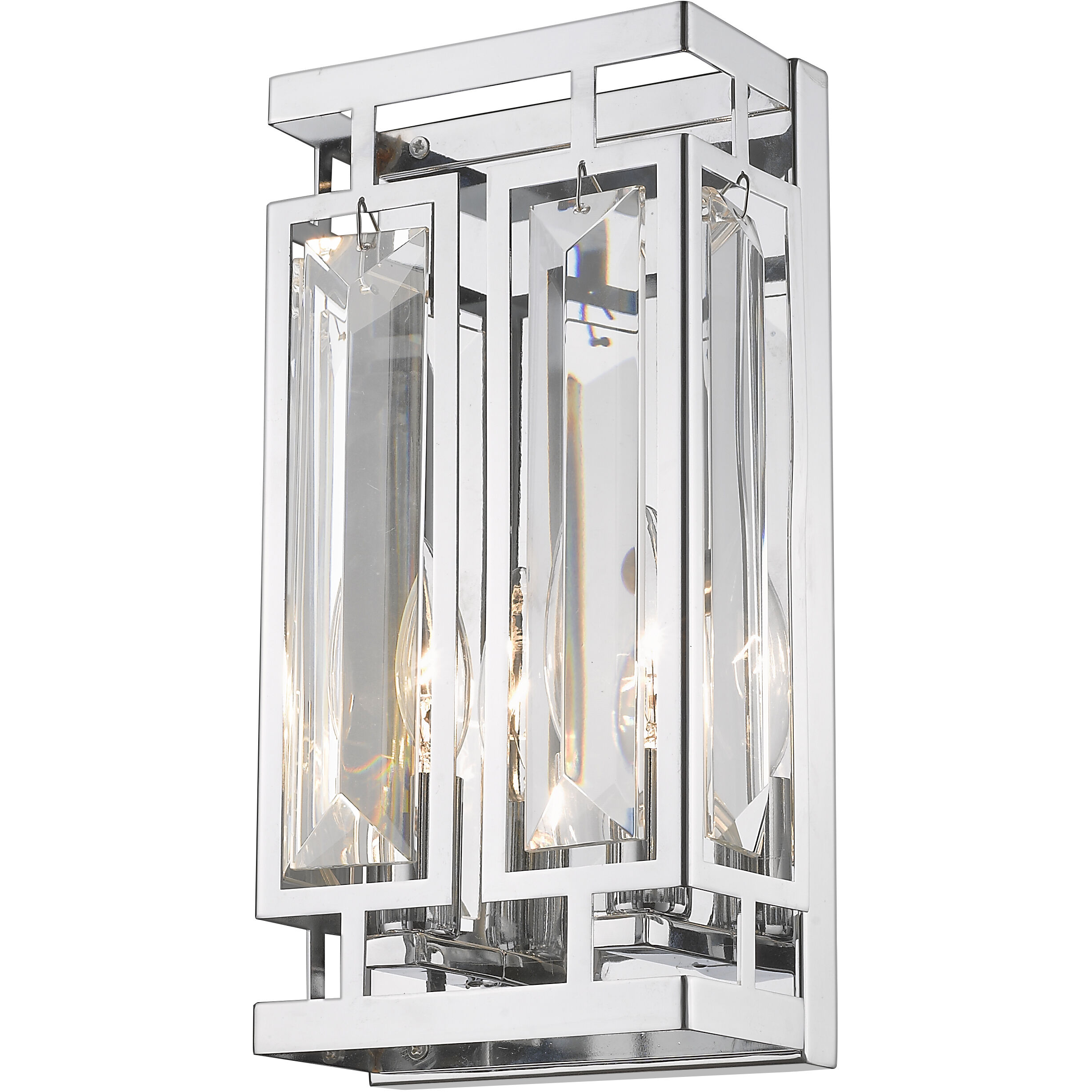 Mersesse 2 Light 3.5 inch Chrome Wall Sconce Wall Light in 2.86, Clear and Chrome