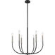 Haylie 6 Light 26 inch Matte Black and Brushed Nickel Chandelier Ceiling Light