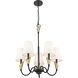 Claudelle 5 Light 24 inch Matte Black and Modern Gold Chandelier Ceiling Light