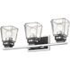 Jackson 3 Light 23.5 inch Chrome and Matte Black Vanity Wall Light