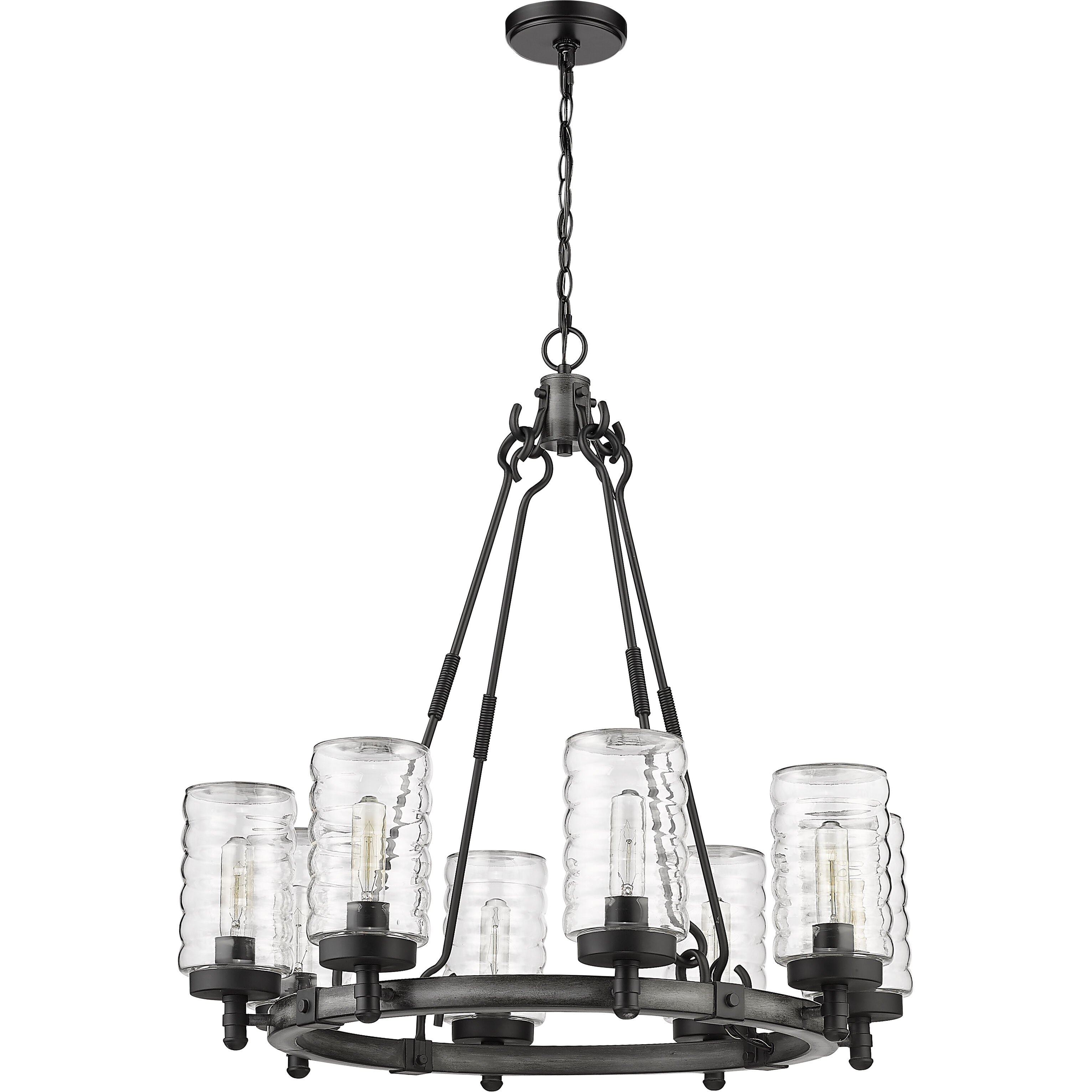 Tahoe 8 Light 29 inch Ashen Barnboard Outdoor Chandelier