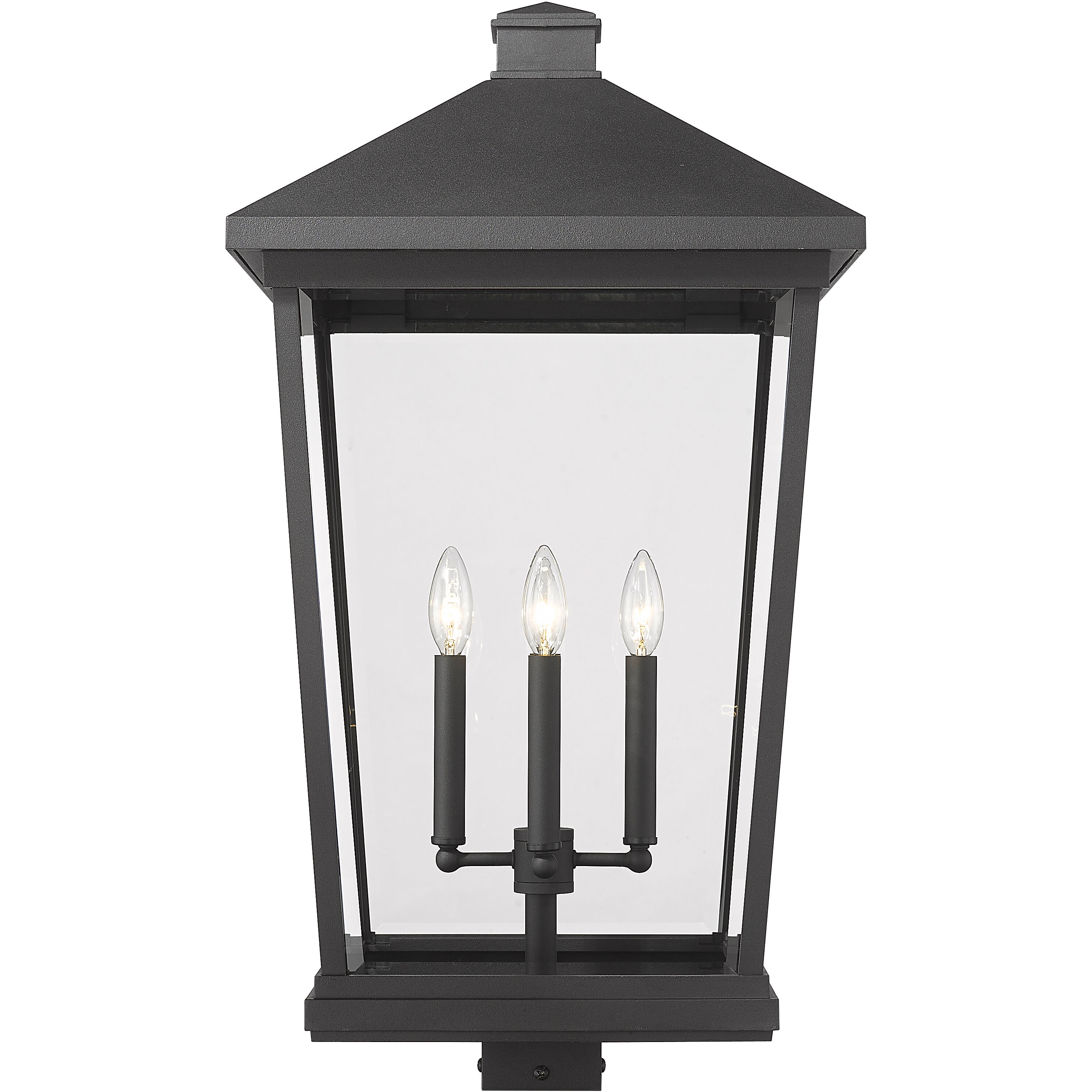 Beacon 4 Light 29.75 inch Black Outdoor Post Mount Fixture
