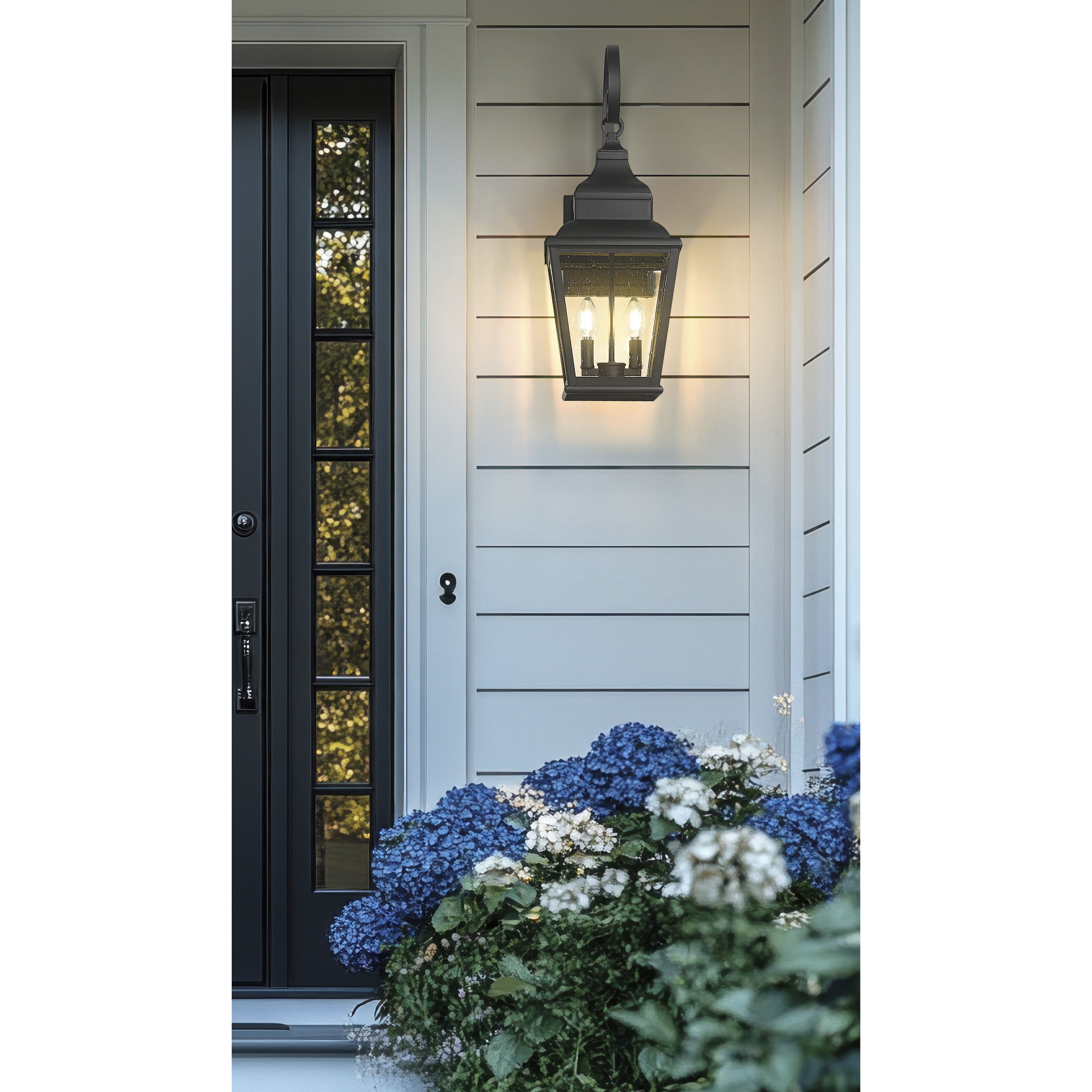 Raphael 2 Light 23.75 inch Sand Black Outdoor Wall Light in Soft Sand Black