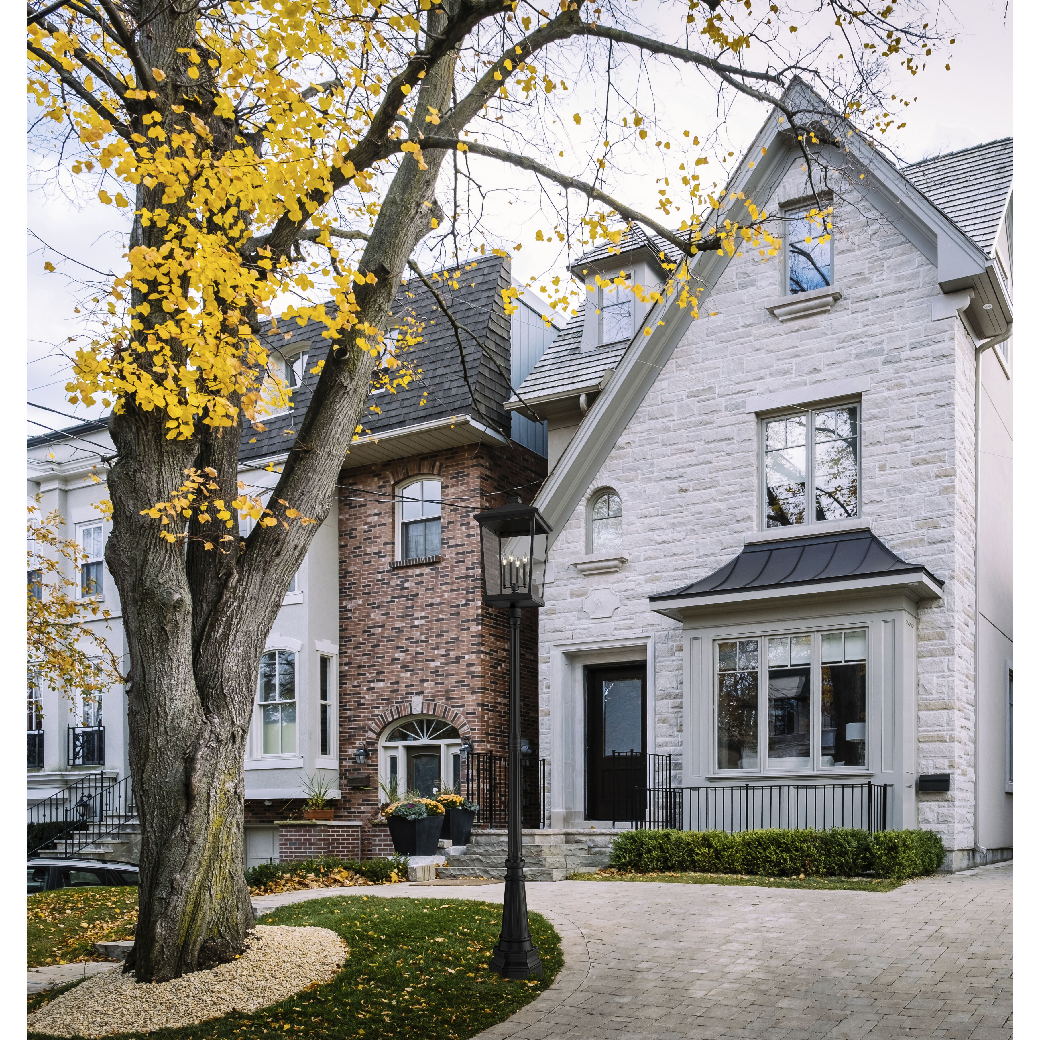 Beacon 4 Light 113.25 inch Black Outdoor Post Mounted Fixture