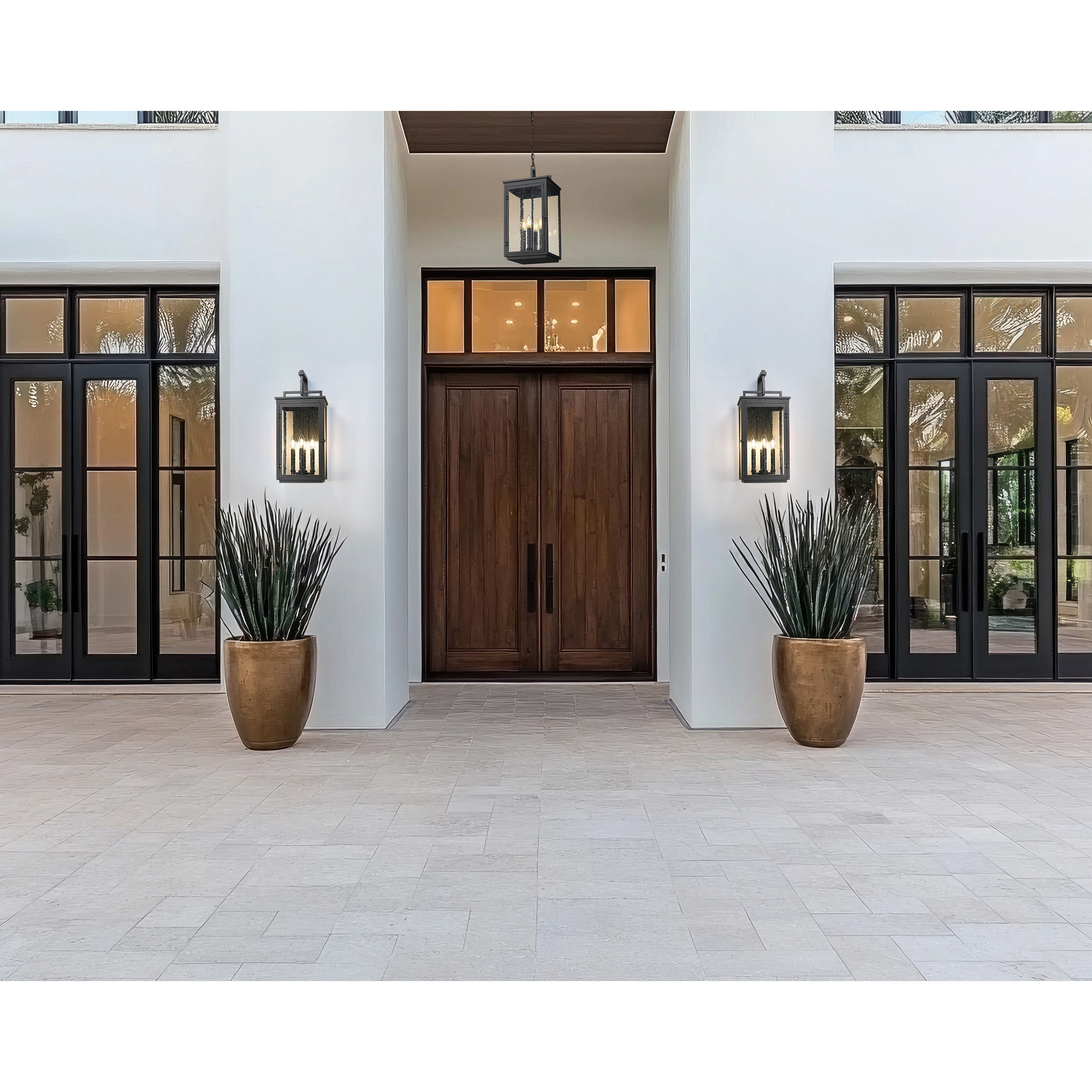 Hartwell 4 Light 23.75 inch Sand Black Outdoor Wall Light