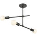 Modernist 3 Light 4.75 inch Matte Black Semi Flush Mount Ceiling Light