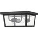 Beacon 3 Light 12 inch Black Outdoor Flush Mount