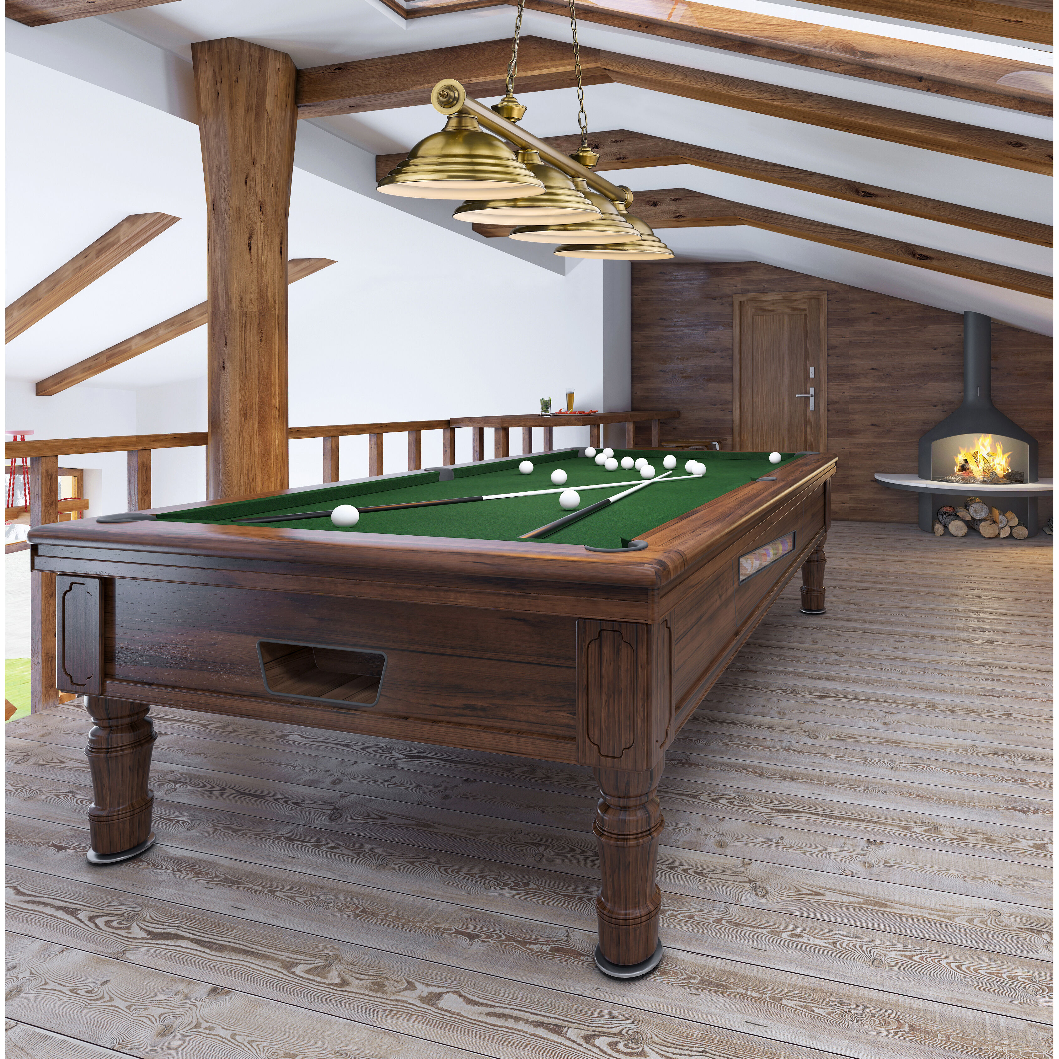 Cordon 4 Light 81.75 inch Rubbed Brass Billiard Ceiling Light in Rubbed Brass Metal