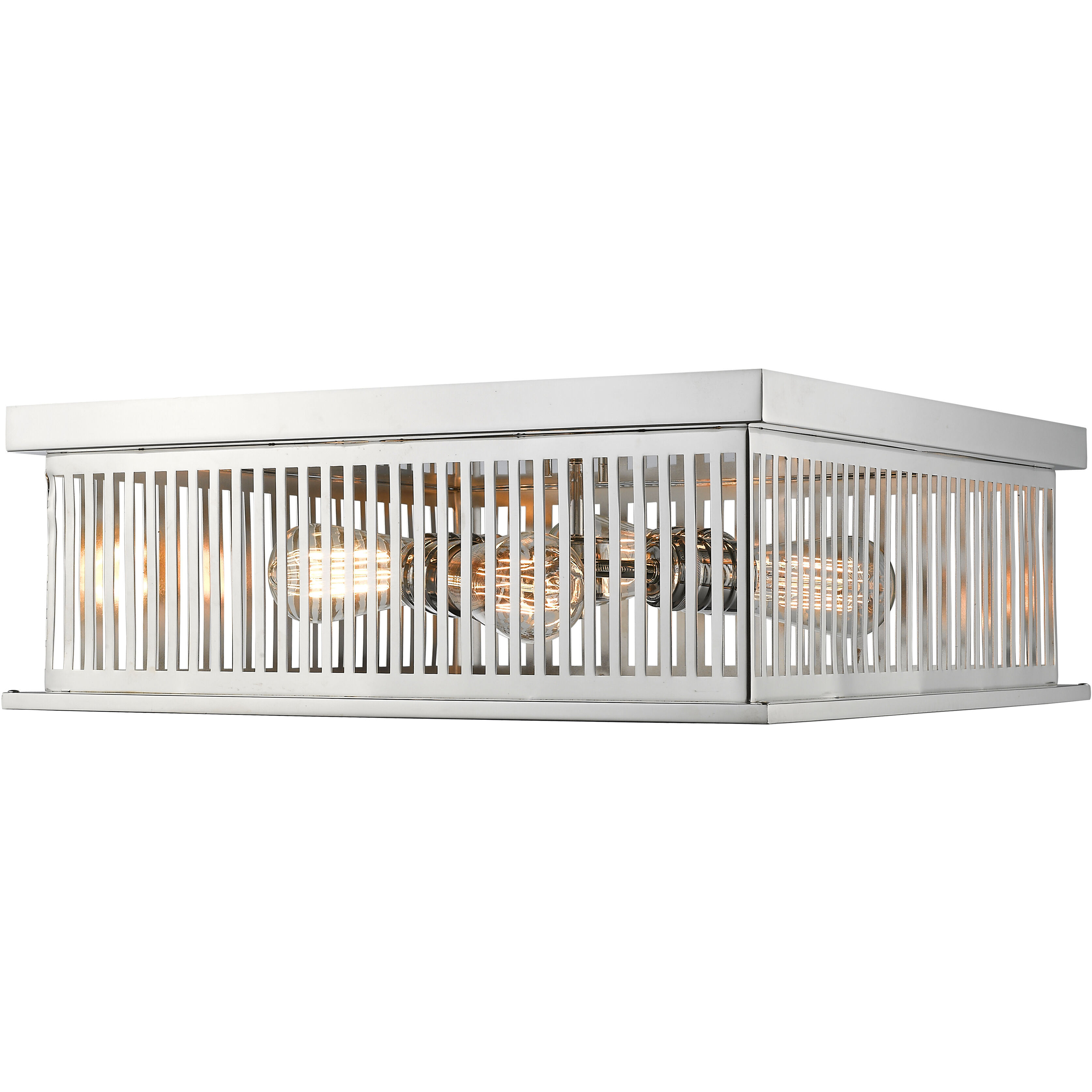 Camellia 4 Light 18 inch Polished Nickel Flush Mount Ceiling Light in Polished Nickel Steel